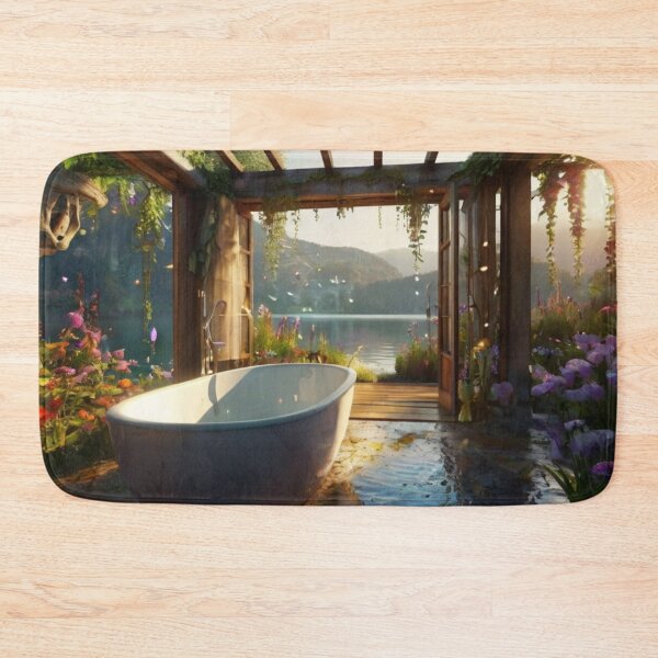 Item preview, Whimsical Pavilion Bath by the River designed and sold by BlareBlare.