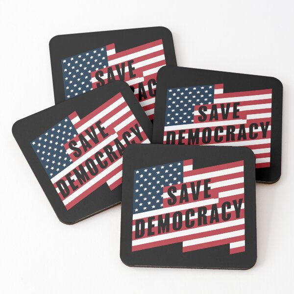 Item preview, Save Democracy Campaign Logo - American Flag Design Promoting Civic Engagement and Voting Rights designed and sold by FEBRICAST.