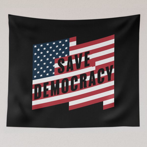 Item preview, Save Democracy Campaign Logo - American Flag Design Promoting Civic Engagement and Voting Rights designed and sold by FEBRICAST.
