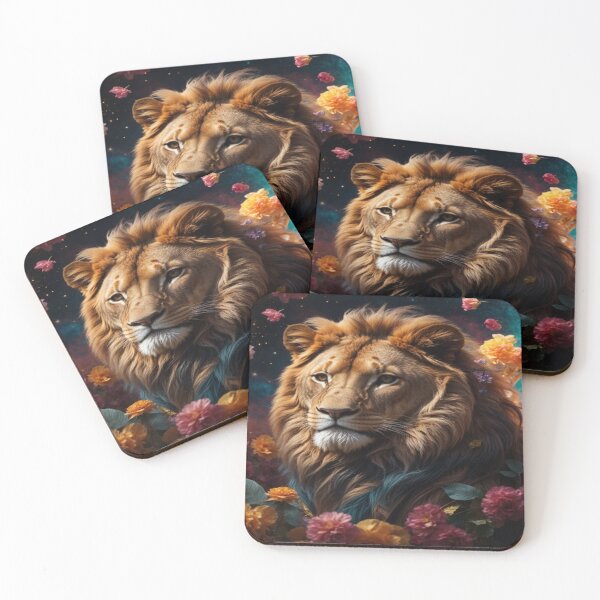 Item preview, Ethereal Regal Lion in Cosmic Nebula designed and sold by Enchanting Art Vista.