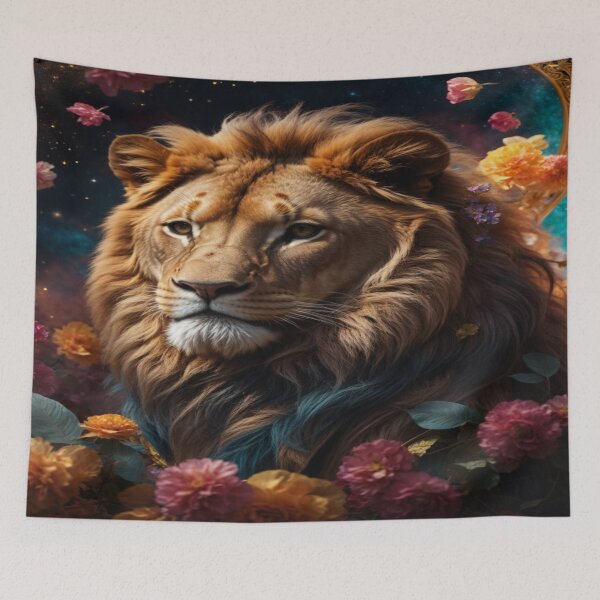 Item preview, Ethereal Regal Lion in Cosmic Nebula designed and sold by Enchanting Art Vista.