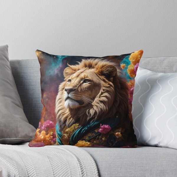 Item preview, Cosmic Nebula Lion with Golden Fur designed and sold by Enchanting Art Vista.