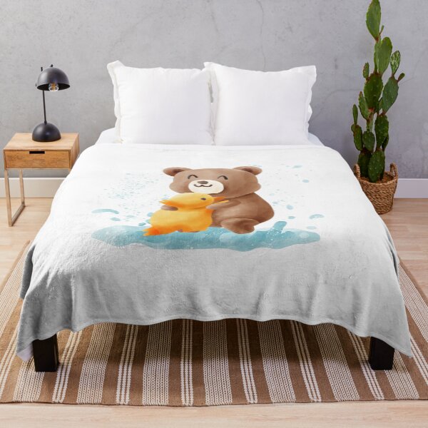 Item preview, Cute bear have fun with rain with small duck designed and sold by Jayjaynaenae.