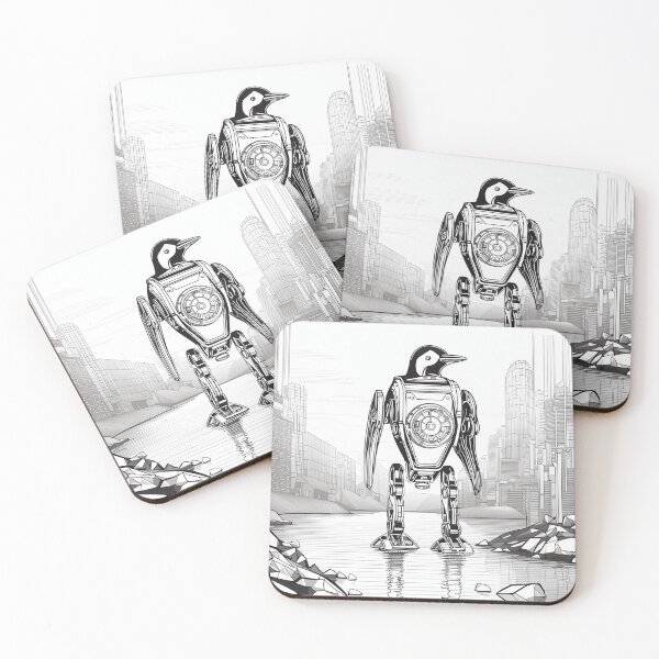 Item preview, Penguin Walking on the Water Near the City designed and sold by Syrupulse.