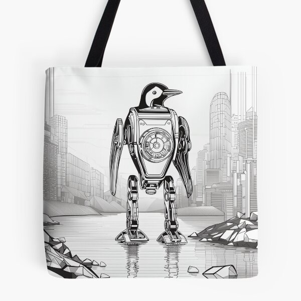 Item preview, Penguin Walking on the Water Near the City designed and sold by Syrupulse.