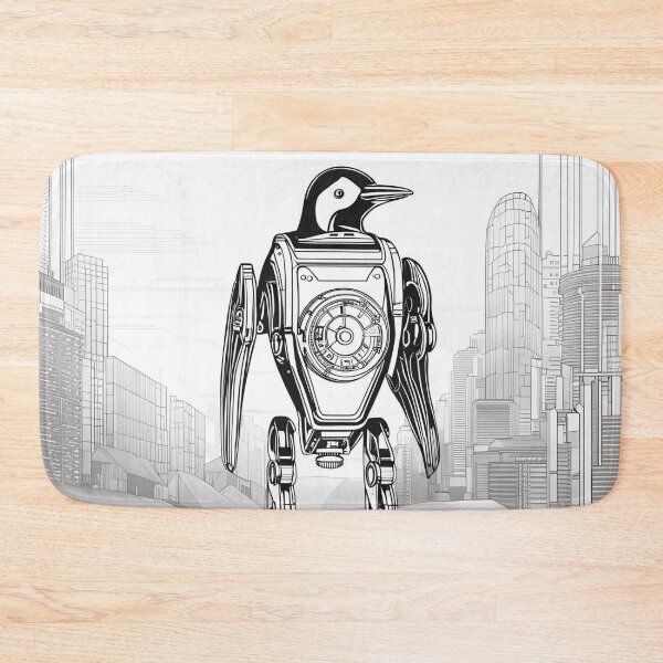 Item preview, Penguin Walking on the Water Near the City designed and sold by Syrupulse.