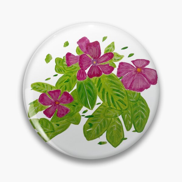 Item preview, Pink watercolor Vinca flowers  designed and sold by Beeinbliss.