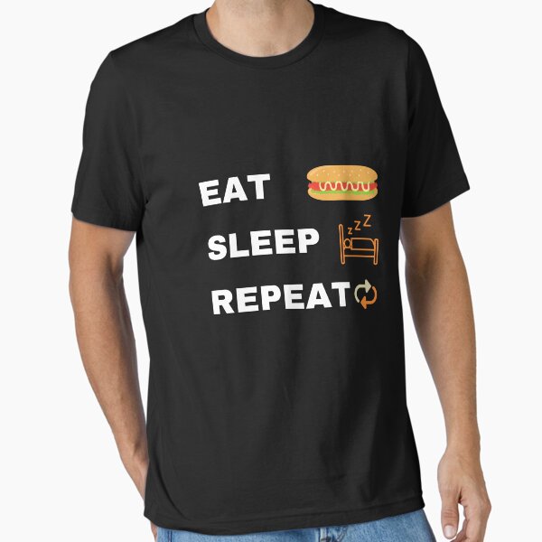 Item preview, Eat Hotdog sleep and repeat , hotdog t-shirt day designed and sold by Coffemeow.