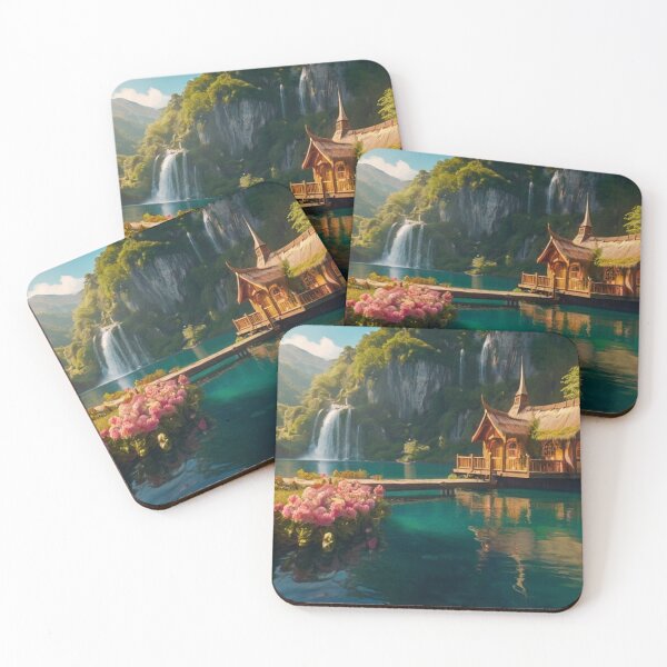 Item preview, Enchanted Floating House by the Mountain Falls designed and sold by BlareBlare.