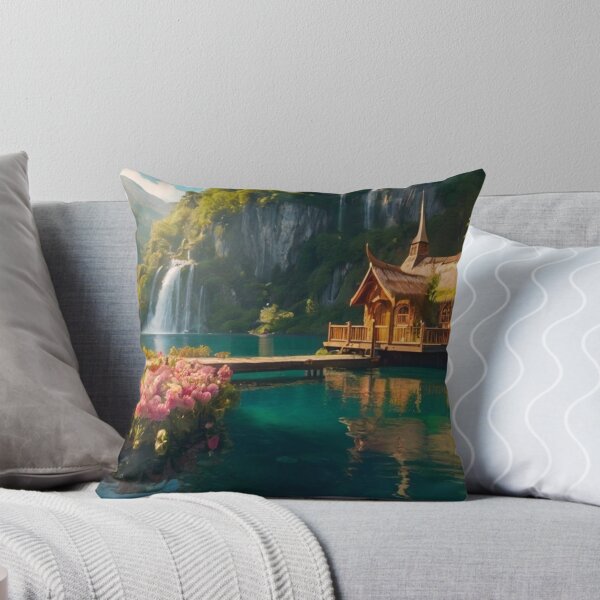 Item preview, Enchanted Floating House by the Mountain Falls designed and sold by BlareBlare.