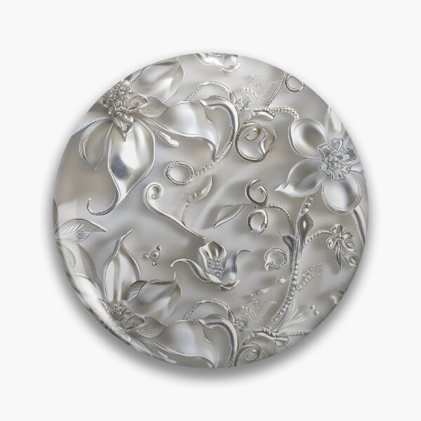 Item preview, Shimmering Silver Blossoms designed and sold by AI-Only Creations.