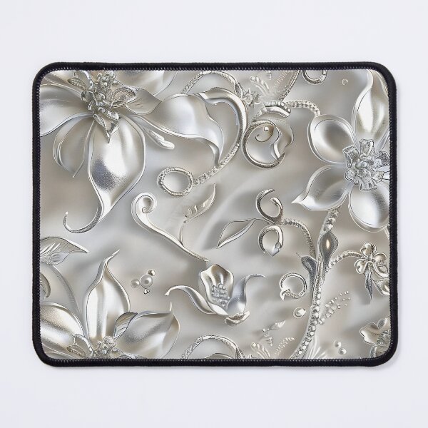 Item preview, Shimmering Silver Blossoms designed and sold by AI-Only Creations.