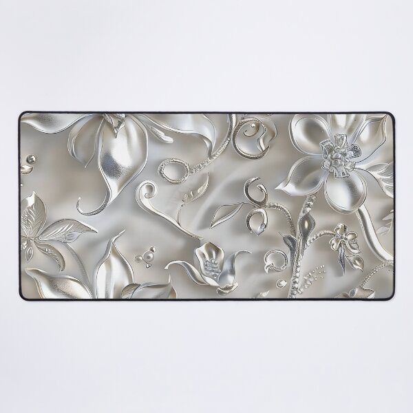 Item preview, Shimmering Silver Blossoms designed and sold by AI-Only Creations.