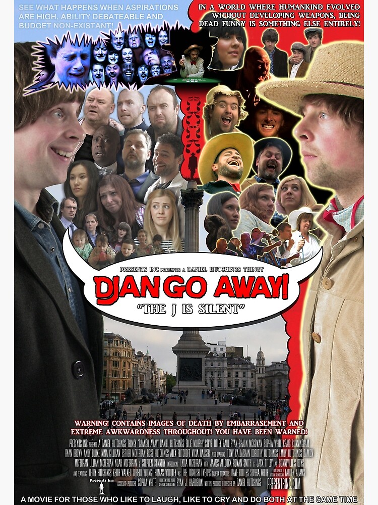 Thumbnail 3 of 3, Poster, Django Away! - Movie Poster - Full Cast designed and sold by PresentsInc.