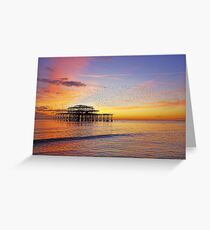 West Pier Murmuration Greeting Card
