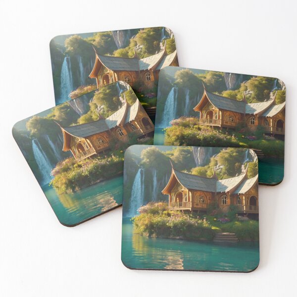 Item preview, Mystical House on the Waterfall Lake designed and sold by BlareBlare.