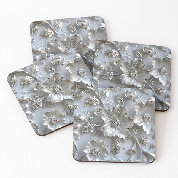 Item preview, Silver Floral Radiance designed and sold by AI-Only Creations.