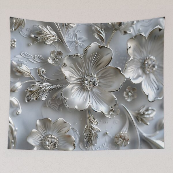 Item preview, Silver Floral Radiance designed and sold by AI-Only Creations.