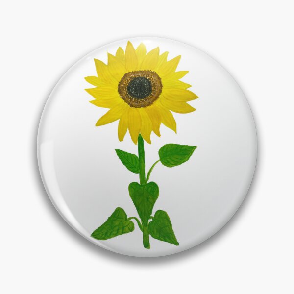 Item preview, Single open Sunflower with leaves designed and sold by Beeinbliss.