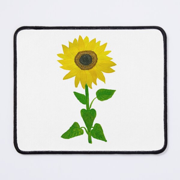 Item preview, Single open Sunflower with leaves designed and sold by Beeinbliss.