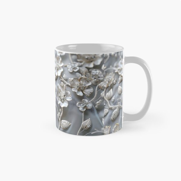 Item preview, Pearlized Silver Blossoms designed and sold by AI-Only Creations.