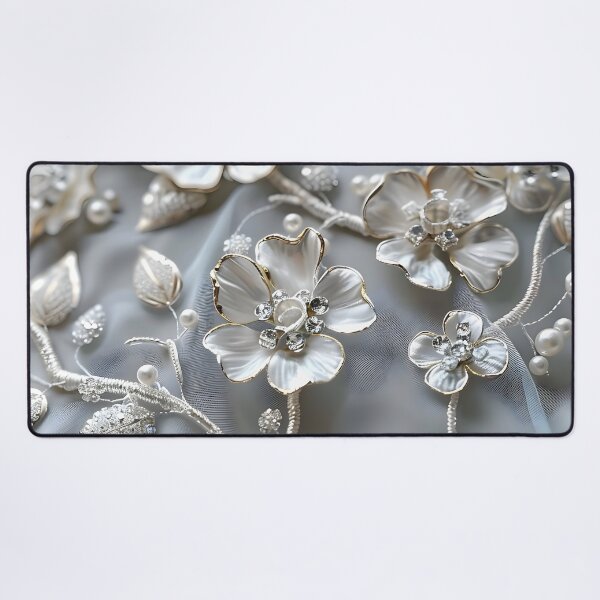 Item preview, Pearlized Silver Blossoms designed and sold by AI-Only Creations.