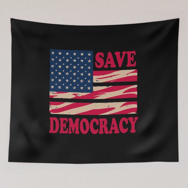 Item preview, Save Democracy - Patriotic American Flag Design for Civic Awareness designed and sold by FebricFusion.