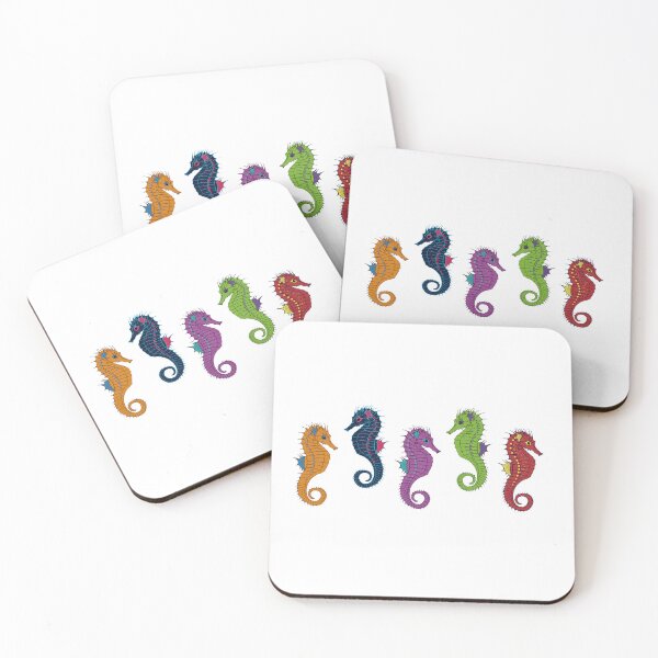 Item preview, colorful happy dancing seahorses designed and sold by ICI.