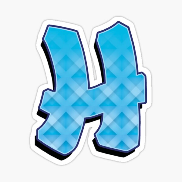 H - Blue striped Sticker