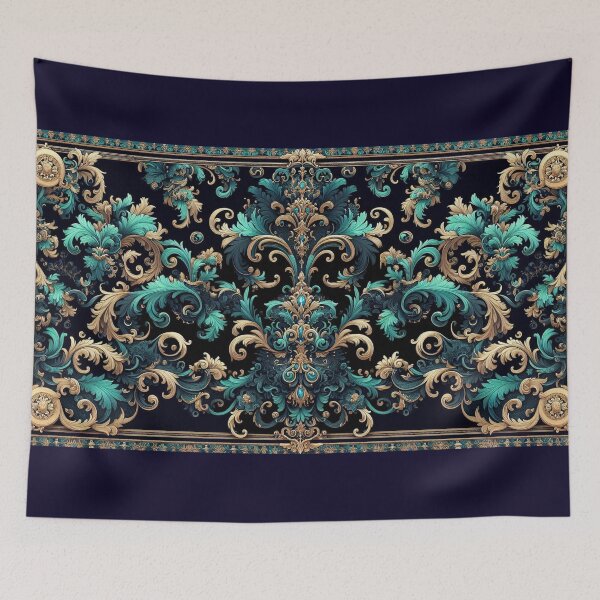 Item preview, Midnight Blue & Turquoise Rococo designed and sold by DesignsByPrnces.