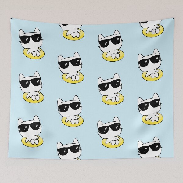 Item preview, Cat on pool float designed and sold by Cre8iveCat.