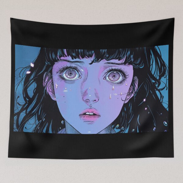 Item preview, Blue Dream Anime Girl Homage Manga Art designed and sold by ForsakenFrames.