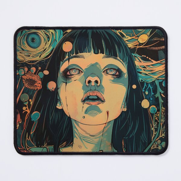 Item preview, psychedelic manga anime girl design print designed and sold by ForsakenFrames.