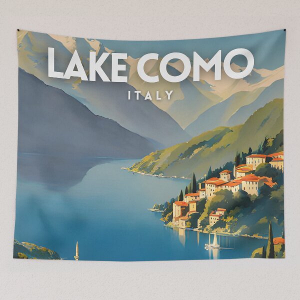 Item preview, Lake Como Italy Traditional Travel Poster designed and sold by ZionPosteria.