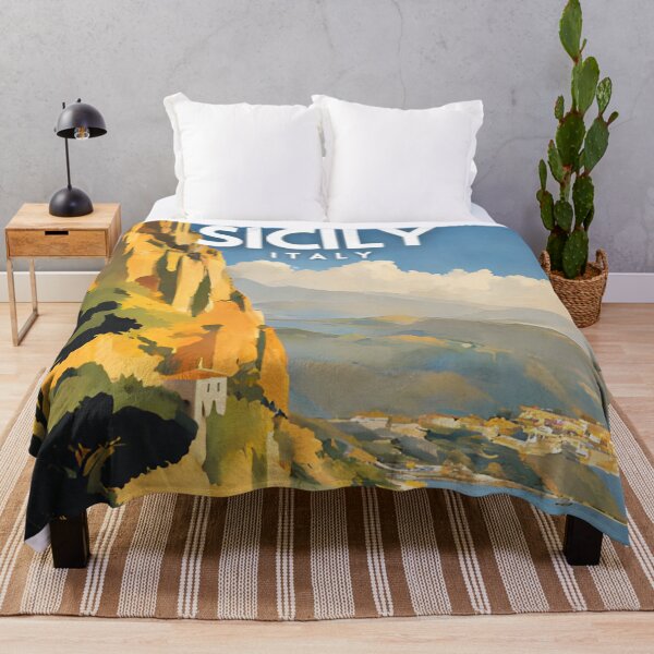 Item preview, Sicily Italy Retro Vintage Travel Art Poster designed and sold by ZionPosteria.