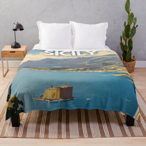 Item preview, Sicily Italy Retro Vintage Travel Poster designed and sold by ZionPosteria.