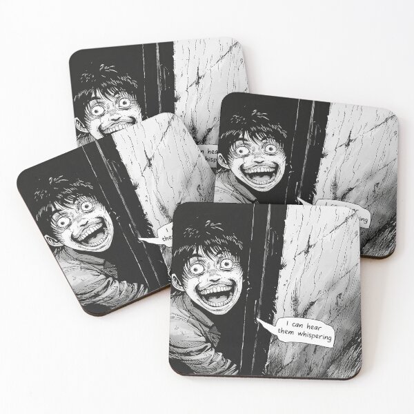 Item preview, hear them whisper - black and white horror manga anime boy designed and sold by ForsakenFrames.