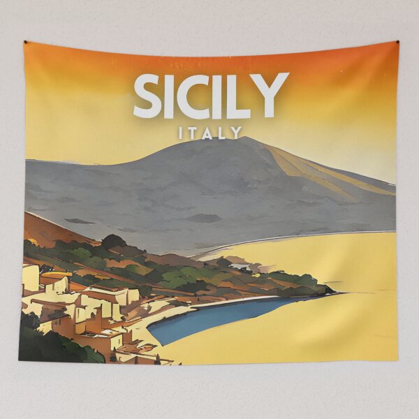 Item preview, Sicily Italy Retro Vintage Travel designed and sold by ZionPosteria.