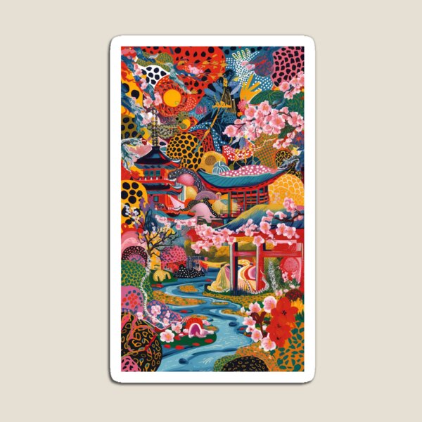 Item preview, Vibrant Japanese Garden Art Print - Colorful Abstract Design designed and sold by Naamii.