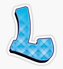 L - Blue striped Sticker