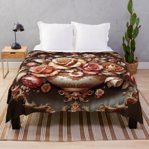 Item preview, Brown & Coral Rococo With Roses designed and sold by DesignsByPrnces.