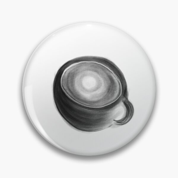 Item preview, Black and white drawing of a coffee cup, pencil lines, white background designed and sold by nongsao4.