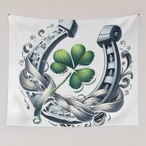 Item preview, "Luck and Protection: The Horseshoe and Clover Duo" designed and sold by Kriebelt.