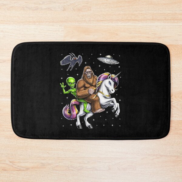 Item preview, Cryptids Bigfoot Alien Riding Unicorn designed and sold by underheaven.
