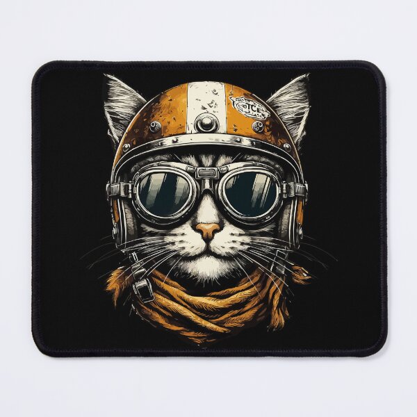 Item preview, Funny Biker Cat In Cool Helmet Retro designed and sold by TomFrontierArt.