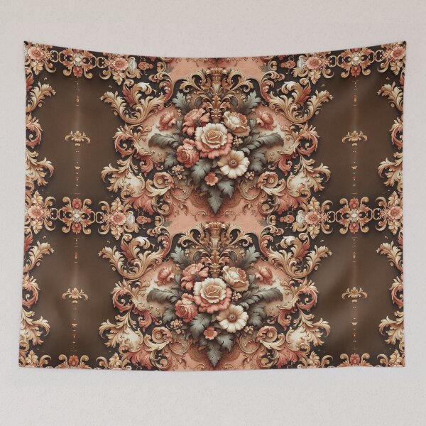 Item preview, Bridgerton Inspired Brown & Coral Rococo With Roses designed and sold by DesignsByPrnces.