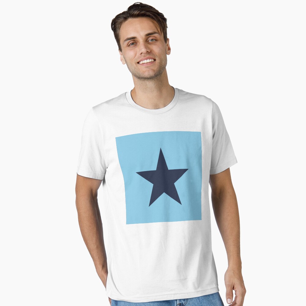 Single NAVY BLUE STAR on a BABY BLUE Background