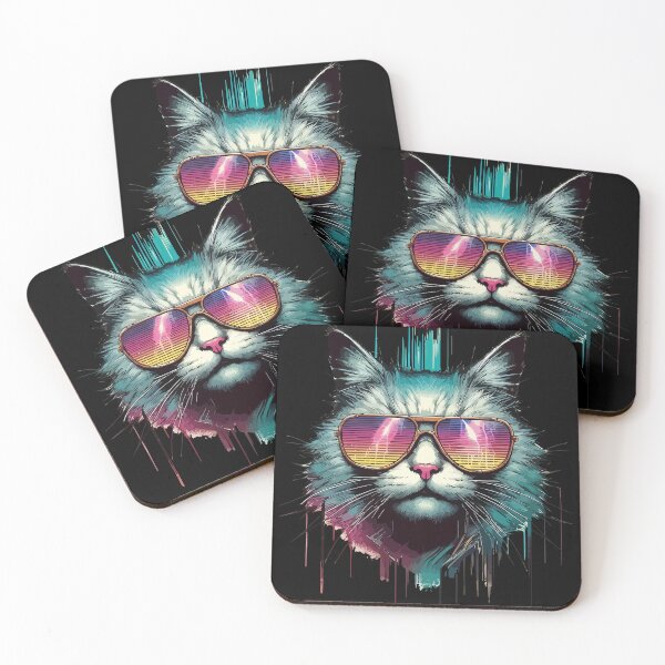 Item preview, Cool Cyberpunk Cat In Sunglasses designed and sold by TomFrontierArt.