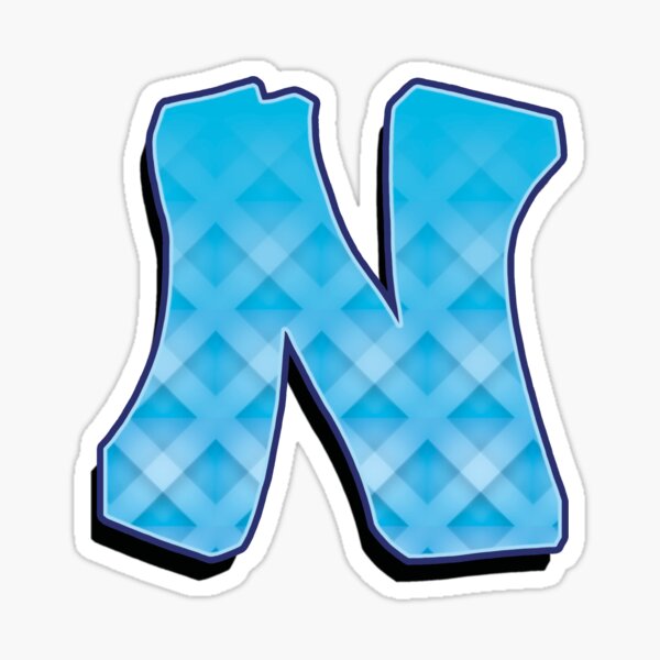 N -Blue striped Sticker