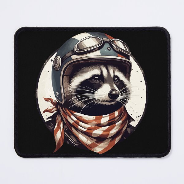 Artikelvorschau, Biker, Waschbär, In, Cool, Helm, Früher, Altmodisch entworfen und verkauft von TomFrontierArt.